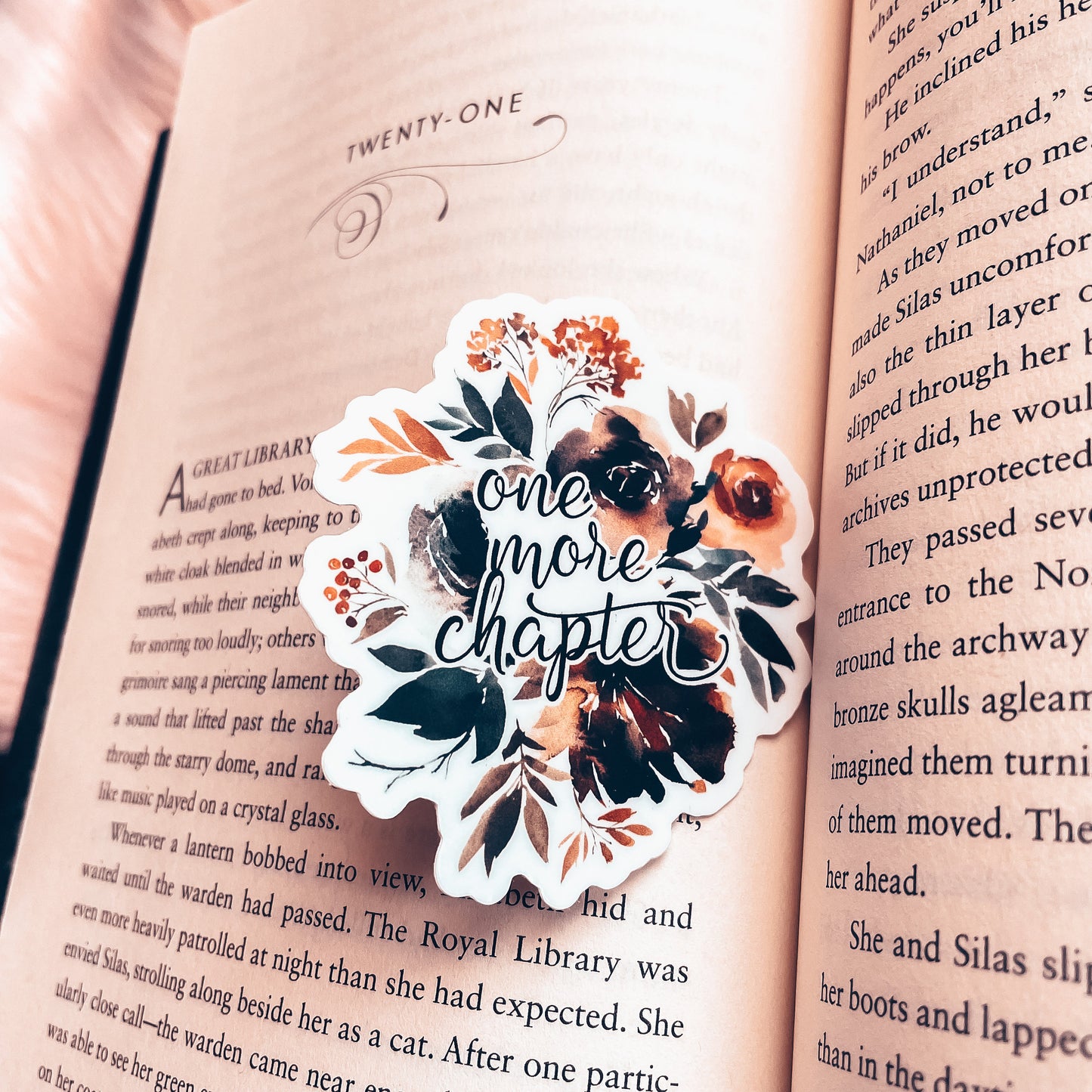 Floral One More Chapter Vinyl Sticker