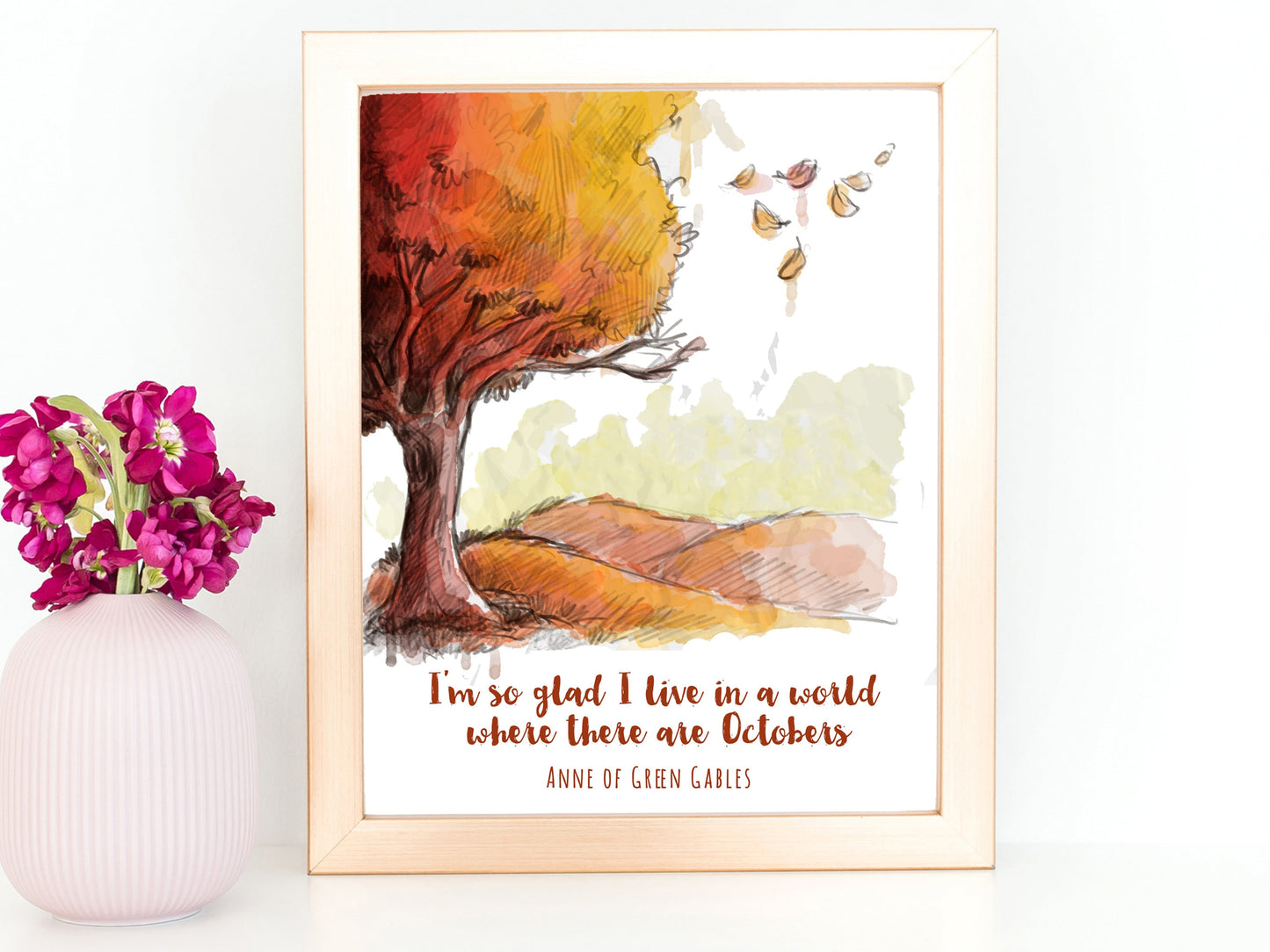 Anne of Green Gables World with Octobers Watercolor Art Print