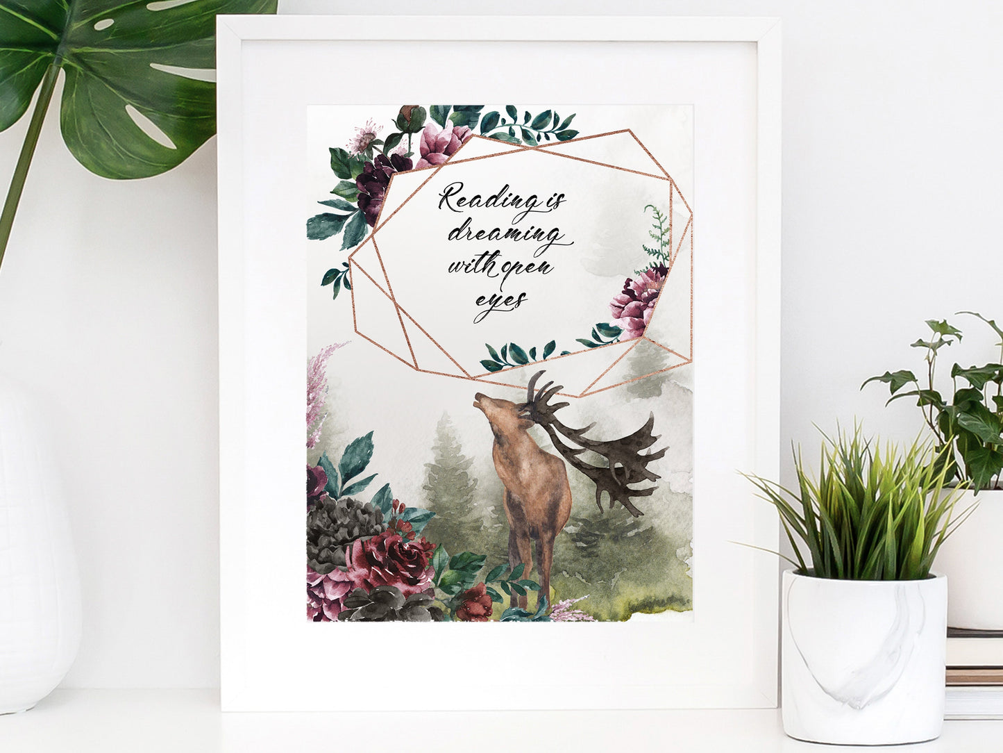 Reading Is Dreaming With Open Eyes Watercolor Art Print