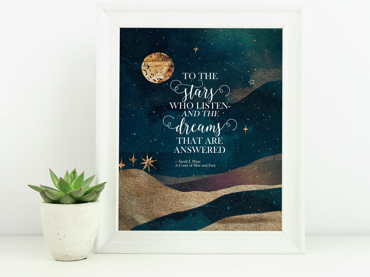 ACOMAF Watercolor Art Print, To the Stars Who Listen