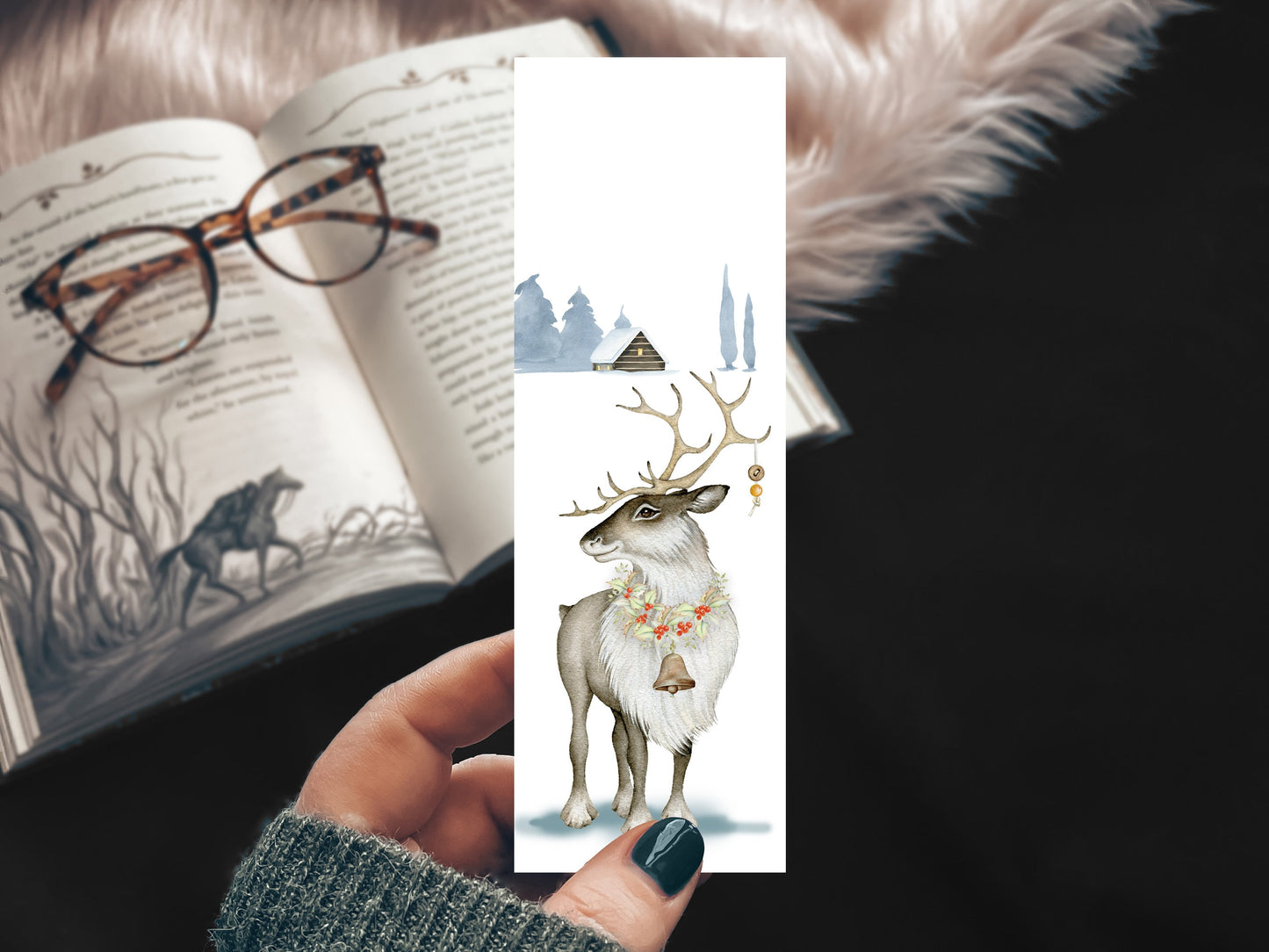 Winter Reindeer Bookmark
