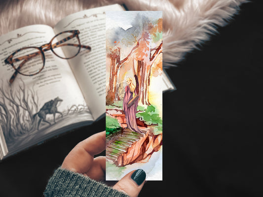 Elf Fantasy Watercolor Bookmark