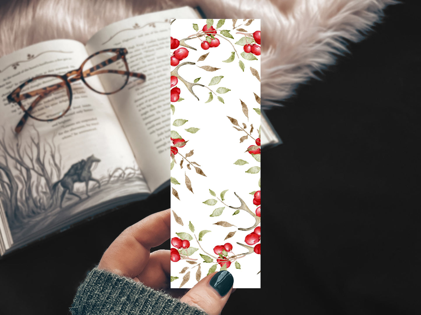 Christmas Holly Berries Bookmark