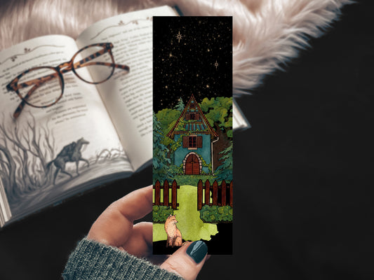 Midnight Cottage In the Woods Fox Bookmark