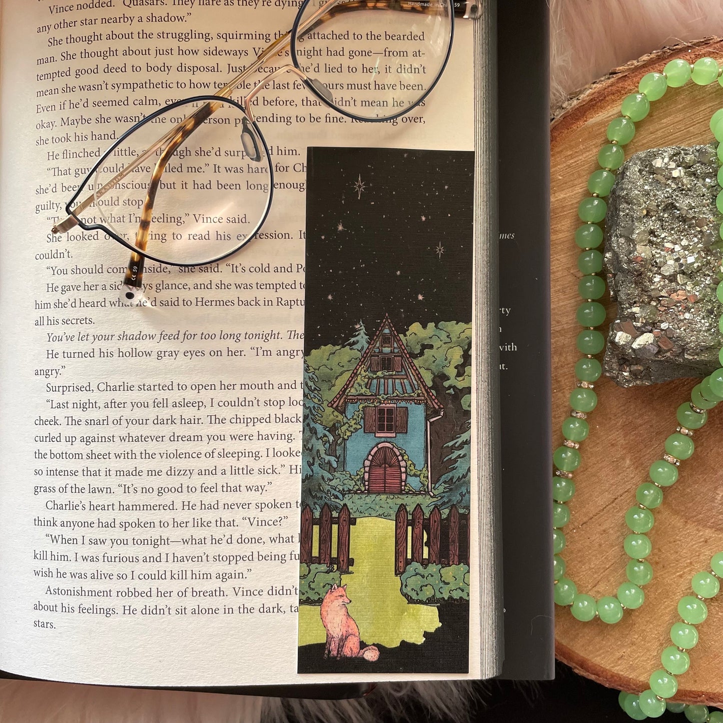 Midnight Cottage In the Woods Fox Bookmark