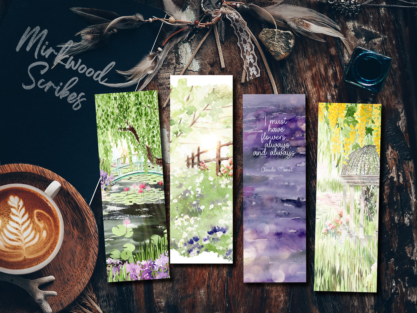 Printable Monet Style Garden Bookmarks Set
