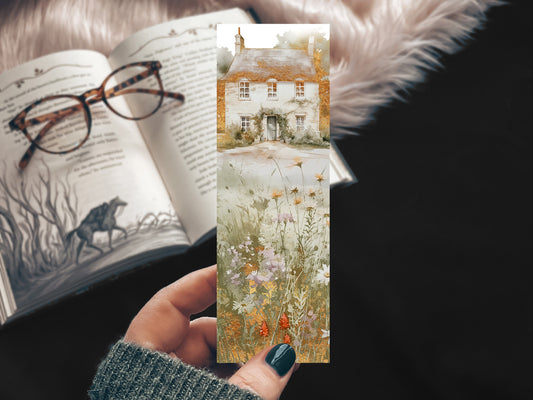 Cottagecore Summer Home Wildflowers Watercolor Bookmark