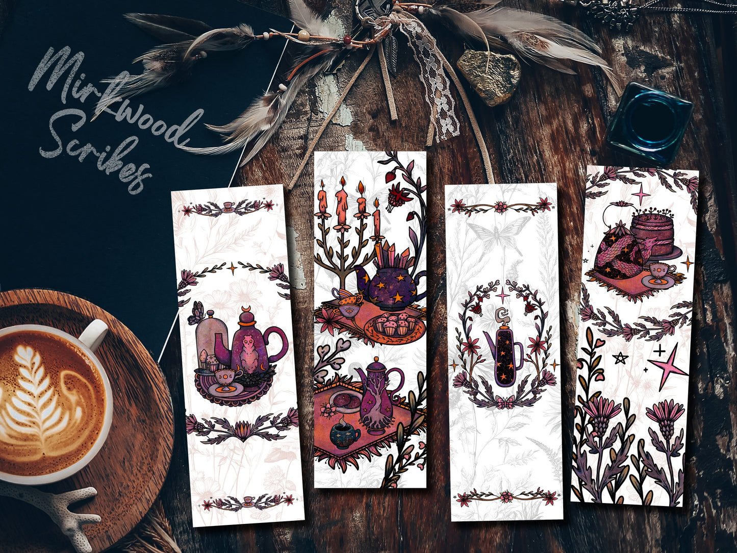 Printable Faerie Tea Party Bookmarks Set