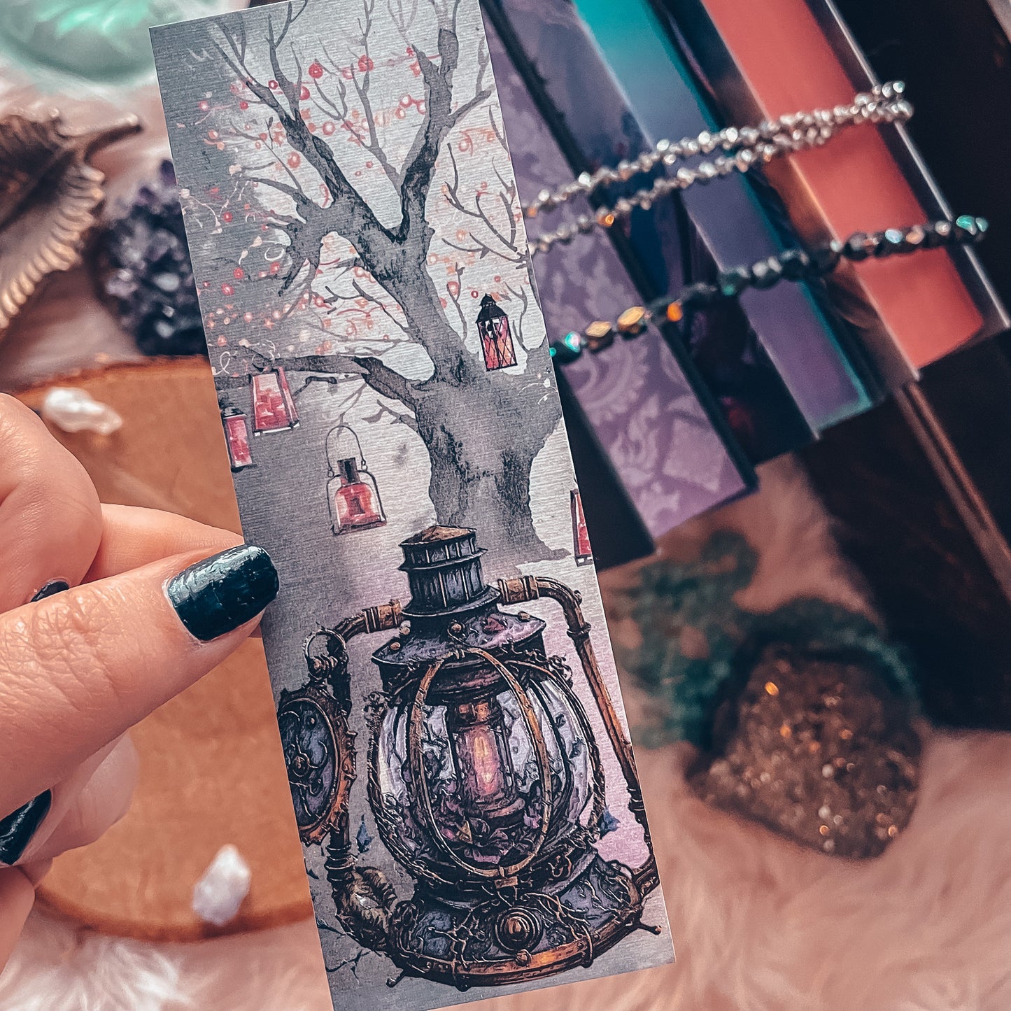 Halloween Haunted Forest Watercolor Bookmark