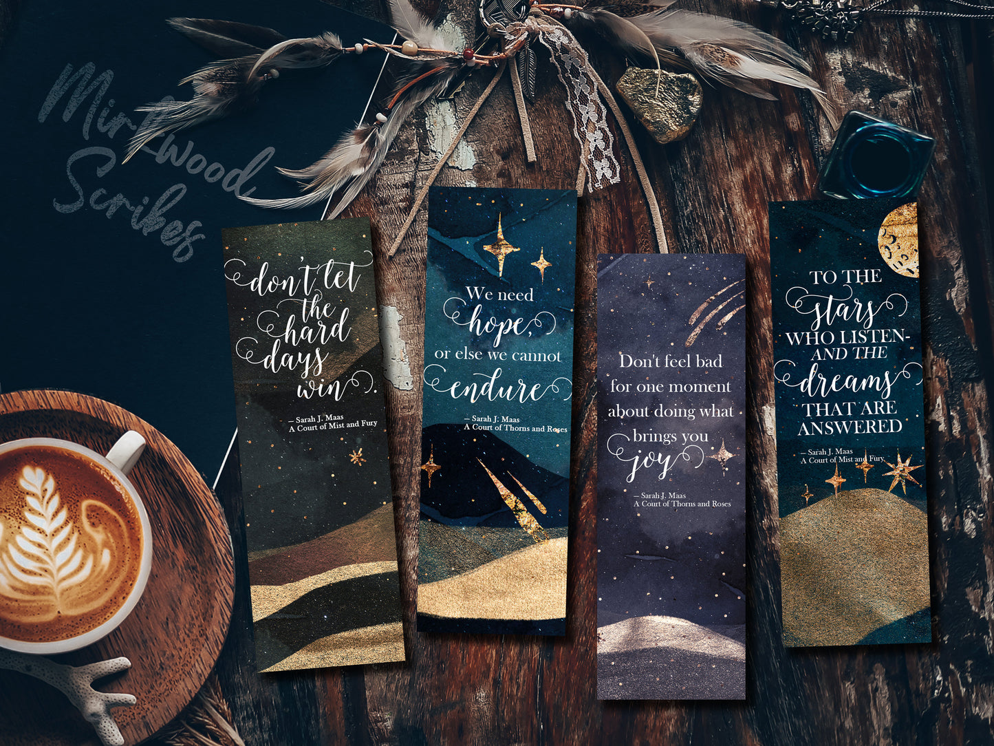 ACOTAR Watercolor Bookmark, To the Stars Who Listen - and the Dreams that are Answered