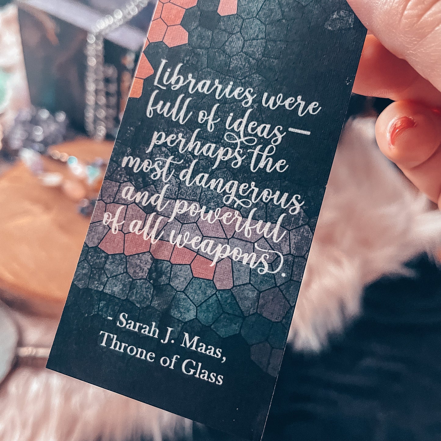 Printable Watercolor Throne of Glass Quote Bookmarks Set, Sarah J Maas
