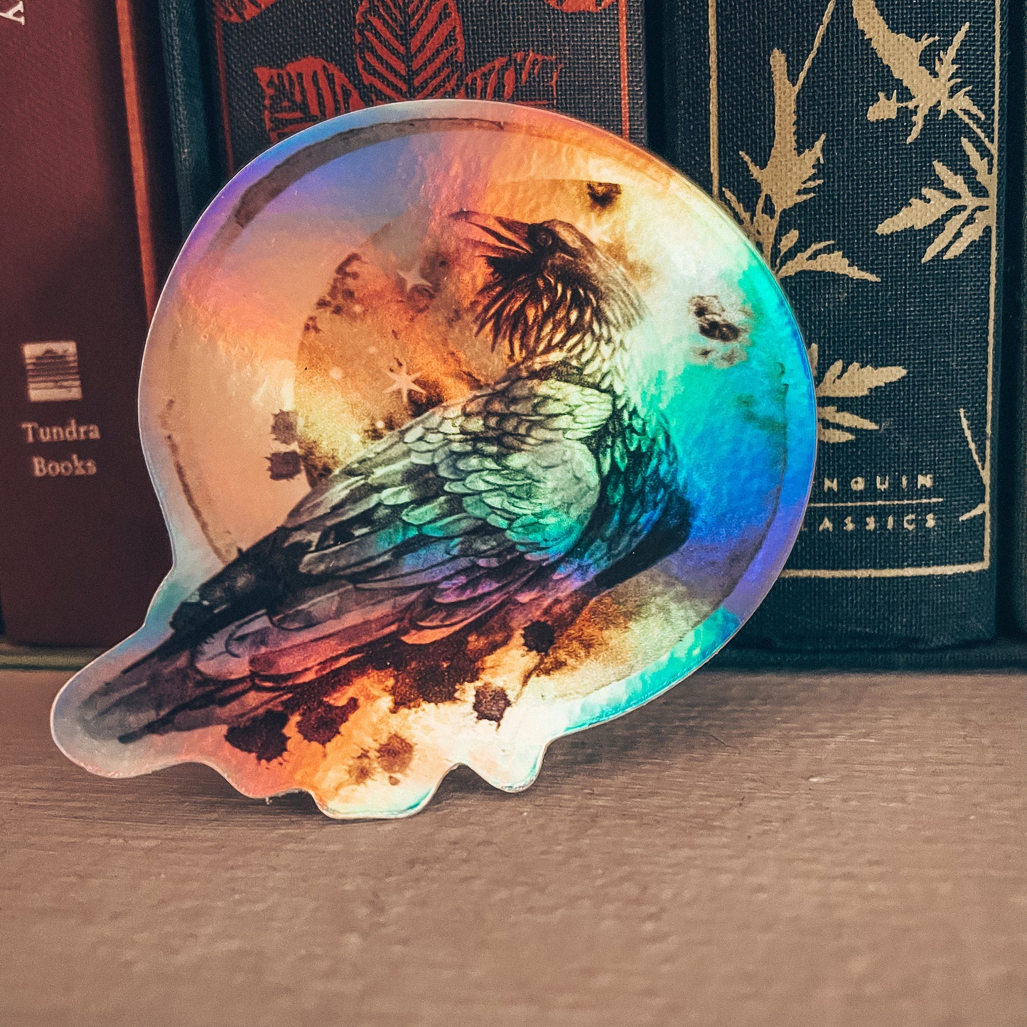 Holographic Raven Vinyl Sticker