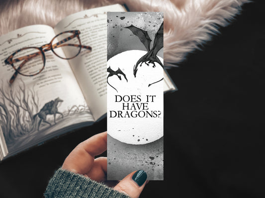 Does it Have Dragons? Watercolor Bookmark